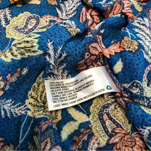 Knox Rose Womens Blue Shirt Size XL Sleeveless Tank Floral Paisley Blouse - Picture 8 of 8